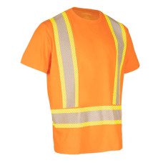 Forcefield Hi Vis Crew Neck 100% Cotton Short Sleeve with Segmented Reflective Tape 022-SEGCBEOR