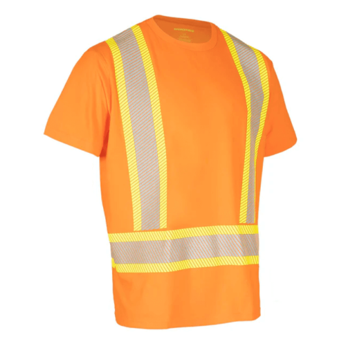 Forcefield Hi Vis Crew Neck 100% Cotton Short Sleeve with Segmented Reflective Tape 022-SEGCBEOR Forcefield Hi Vis Crew Neck 100% Cotton Short Sleeve with Segmented Reflective Tape 022-SEGCBEOR