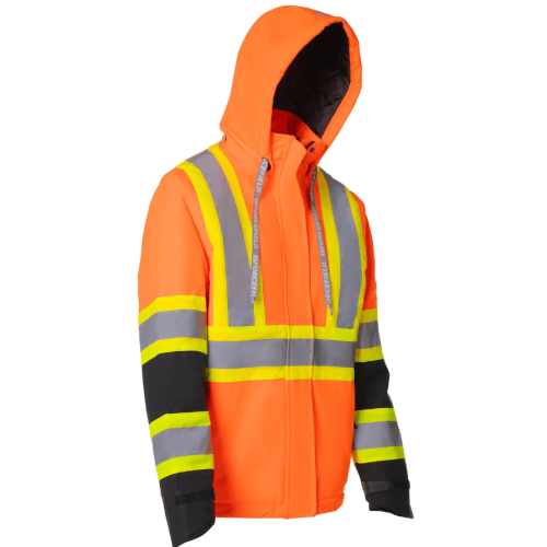 Forcefield Women's Hi-Vis Safety Parka with Detachable Hood 024-WEN640ROR