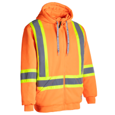 Forcefield Deluxe Hi Vis Safety Hoodie, Detachable Hood 024-P844OR