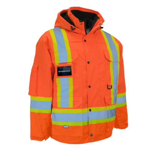 Forcefield All Orange 4-in-1 Hi Vis Safety Parka 024-EN705RAOR
