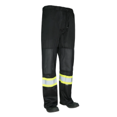 Forcefiled Hi Vis BlackSafety Tricot Traffic Pants with Vented Legs and Elastic Waist 024-HVTPMBK