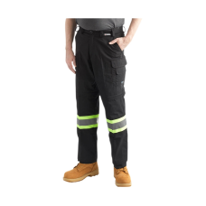 Coolworks® Black Ventilated Cargo Style Workpants, 4″ Refl. Tape CW2-BLAK