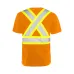 Wasip Men's Orange Short Sleeve Cotton Traffic T-Shirt with 4″ Reflective Tape TT3