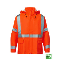 IFR FlexArc 10 oz Orange Polyurethane/FR Cotton Rain Jacket 7215SJ 